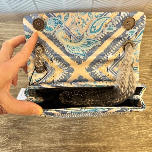 Kurt Geiger Blue & Silver Mini Kensington Embellished Convertible Crossbody Bag - Picture 3 of 4